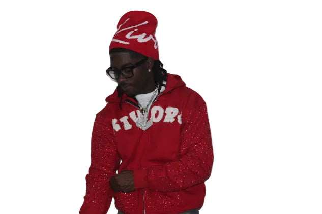 Red Diamond Zip Up Hoodie