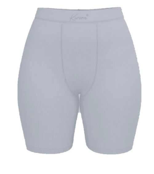 Ash Grey Ribbed Shorts