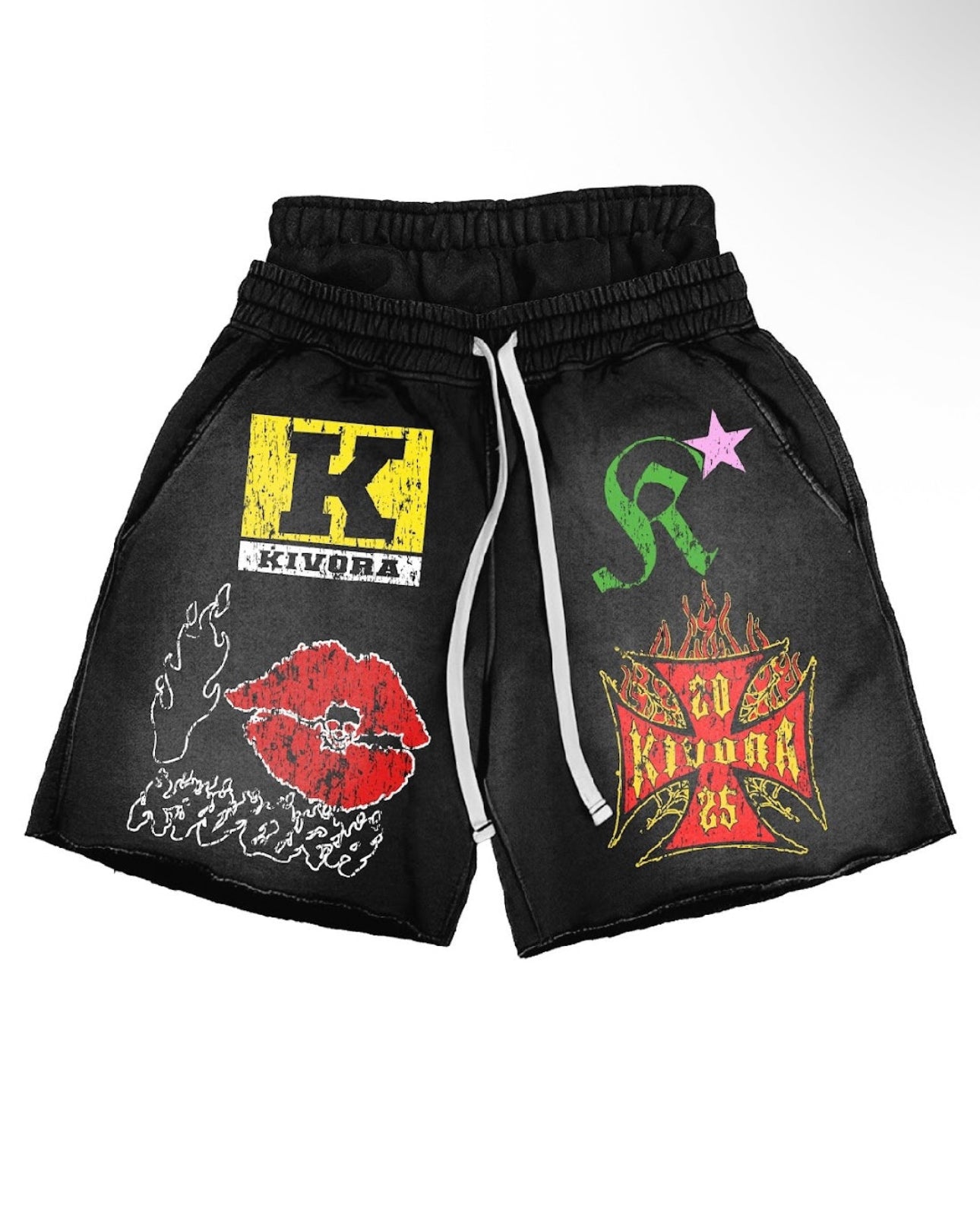 Black Custom Double Shorts