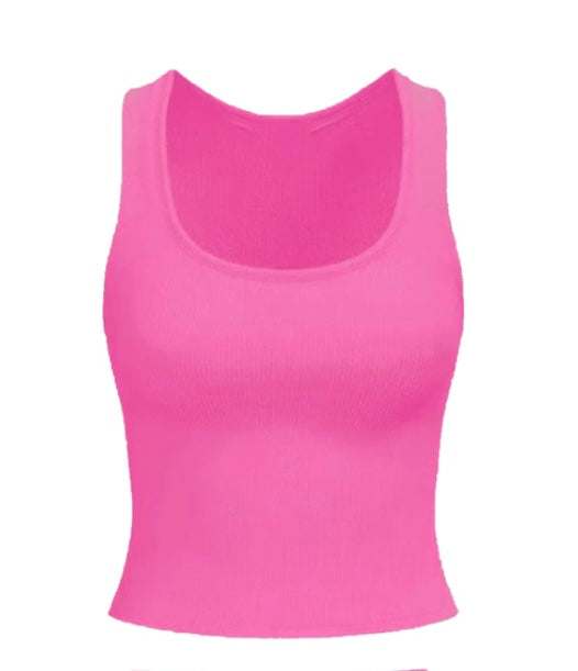 Hot Pink Ribbed Top