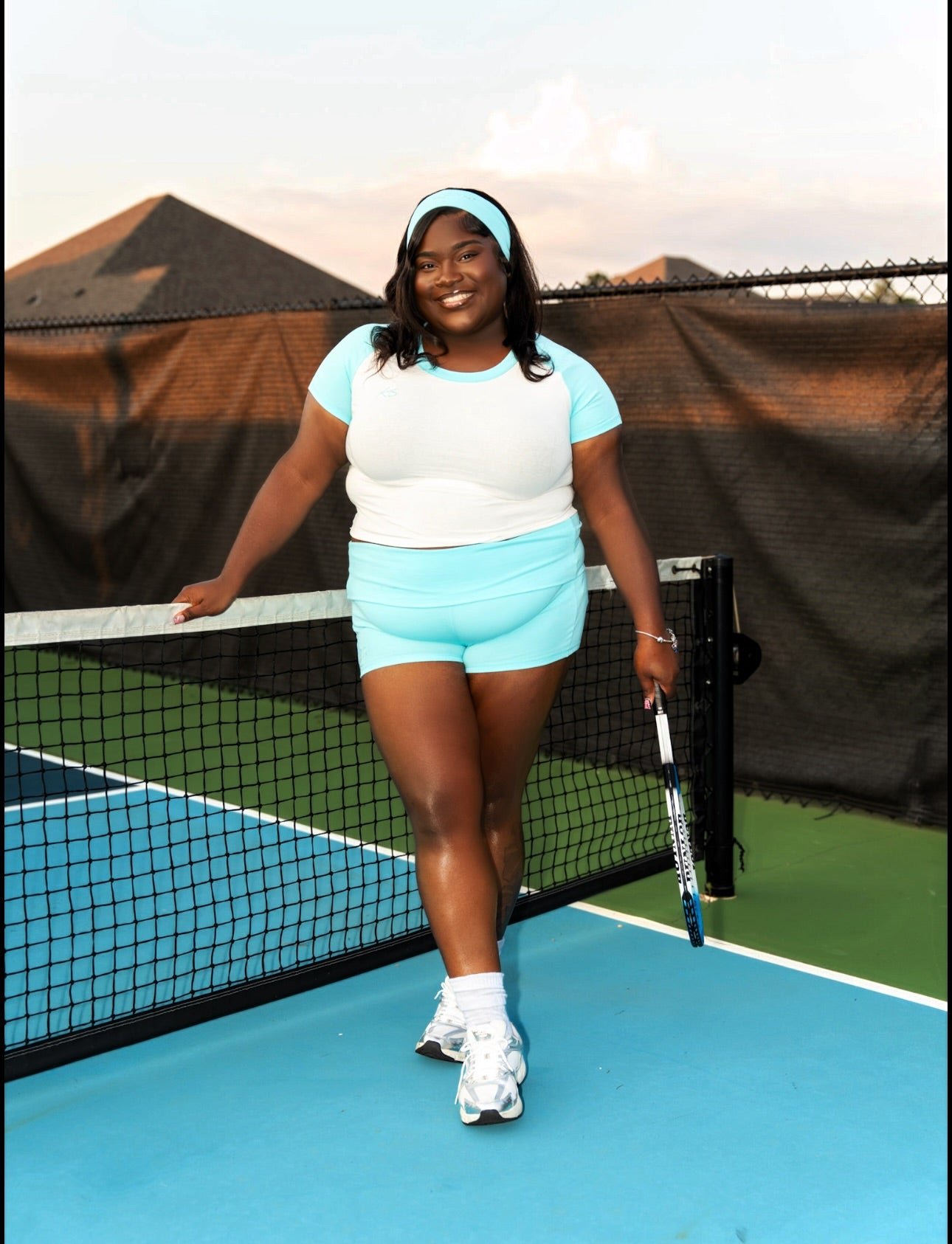 Blue Fold Over Shorts