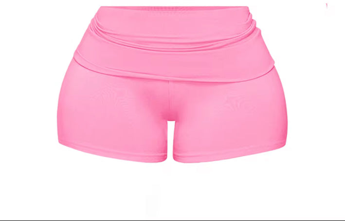 Pink K Fold Over Shorts