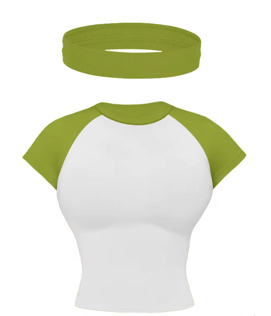 Olive Green K Tee & Headband