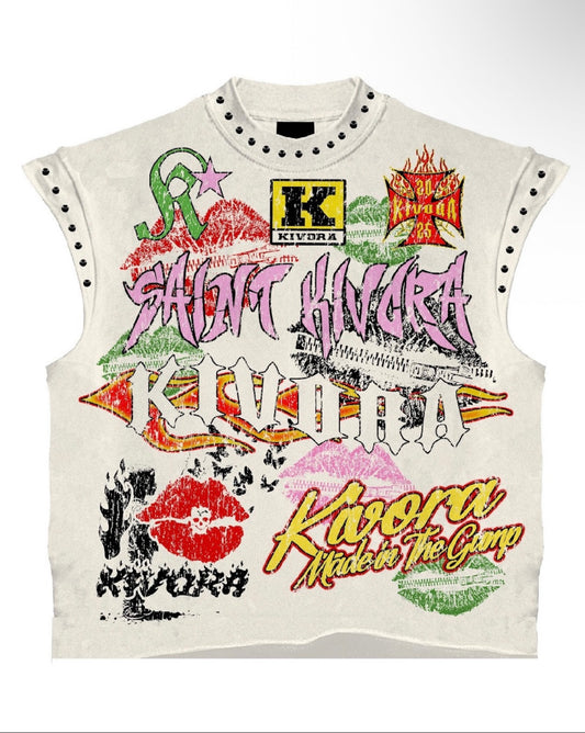 White Custom Sleeveless Shirt