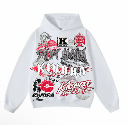 Red and White Kivora Hoodie